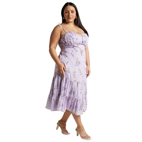 Showpo Lavender Floral Maxi Dress - Picture 1 of 6